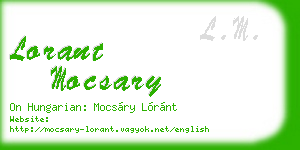 lorant mocsary business card