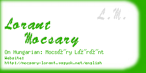 lorant mocsary business card